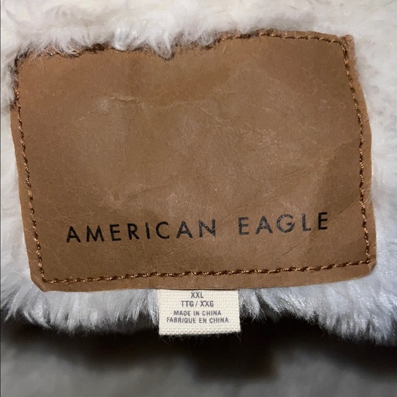 AMERICAN EAGLE 🦅 VINTAGE 80’s DENIM JEAN FAUX SHERPA-LINED JACKET Women’s XXL - Picture 10 of 11